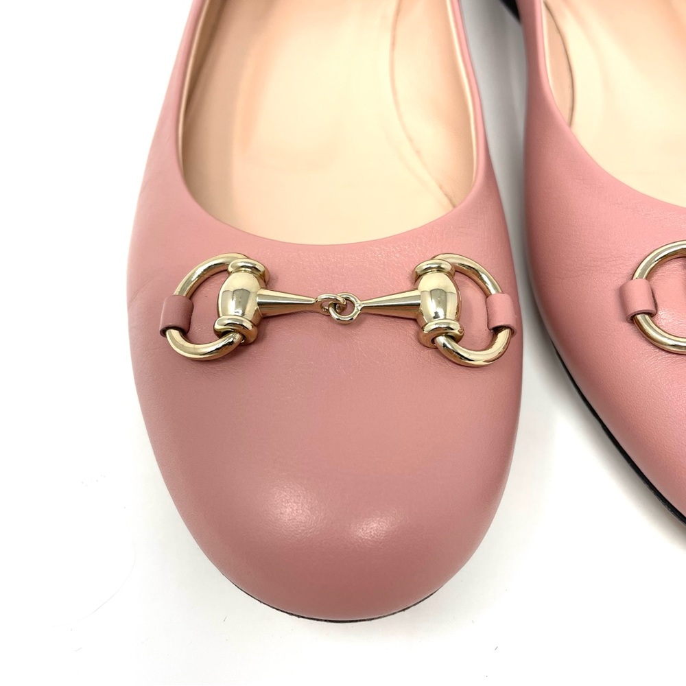 Gucci Horsebit Ballet Flats Pink Leather EU 39 US 9 Powder Pink - Picture 8 of 16